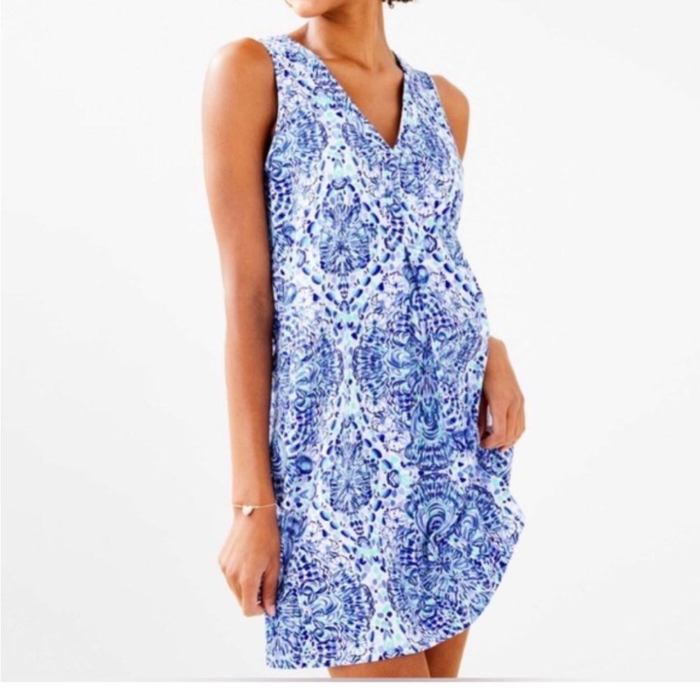 Lilly Pulitzer Amina dress in “Call My Shellphone" print XL